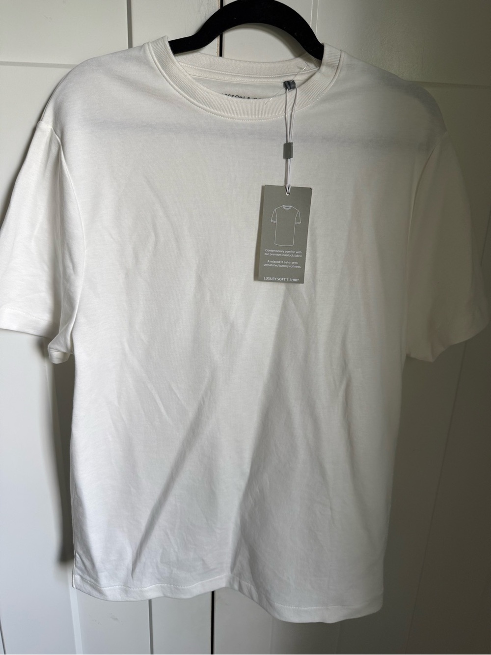 NWT Larsson & Co Men's Classic White Crewneck T‑Shirt - Premium Cotton size M.